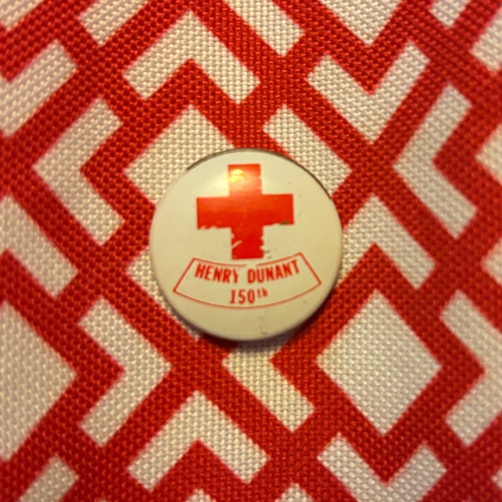 Vintage Red Cross Pin